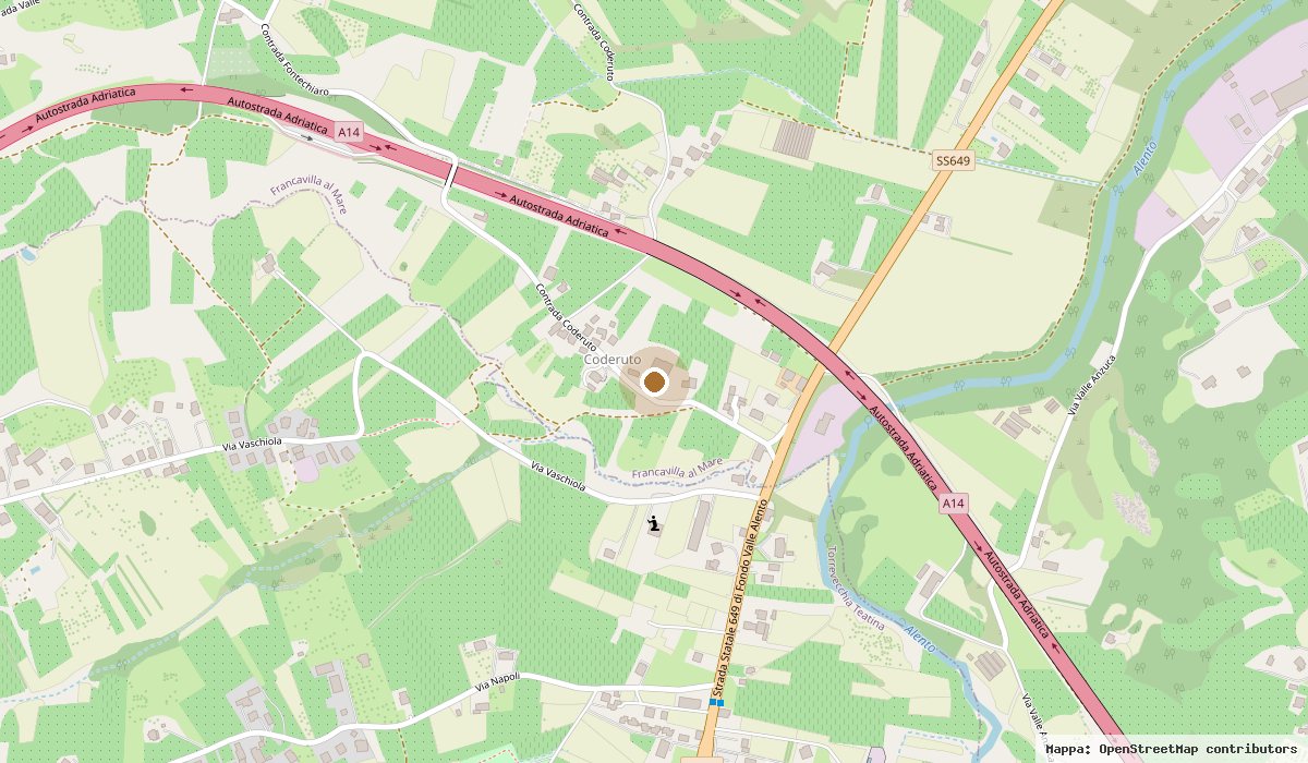 Mappa della zona: Contrada Coderuto, fra l’autostrada A14 e la statale SS16